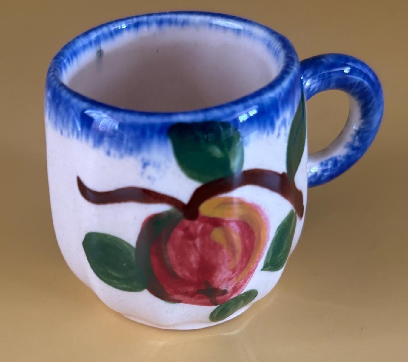Vintage Gabrielle Fourmaintraux Breeze Pierrick Faience Desvres Calvados Ceramic Set of 3 Cups Mini Mug Set Lover Antiques and Vintage