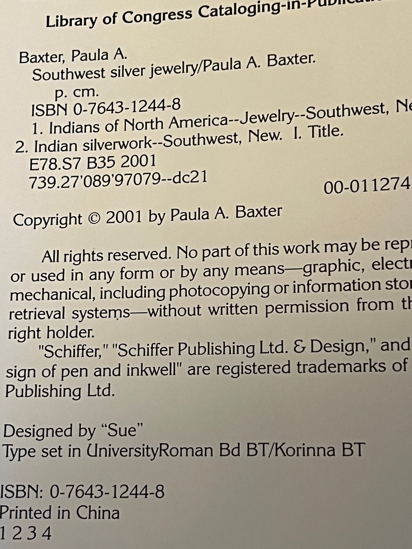 Southwest Silver Jewelry Book, with Price Guide, by Paula A. Baxter, Lover Antiques and Vintage