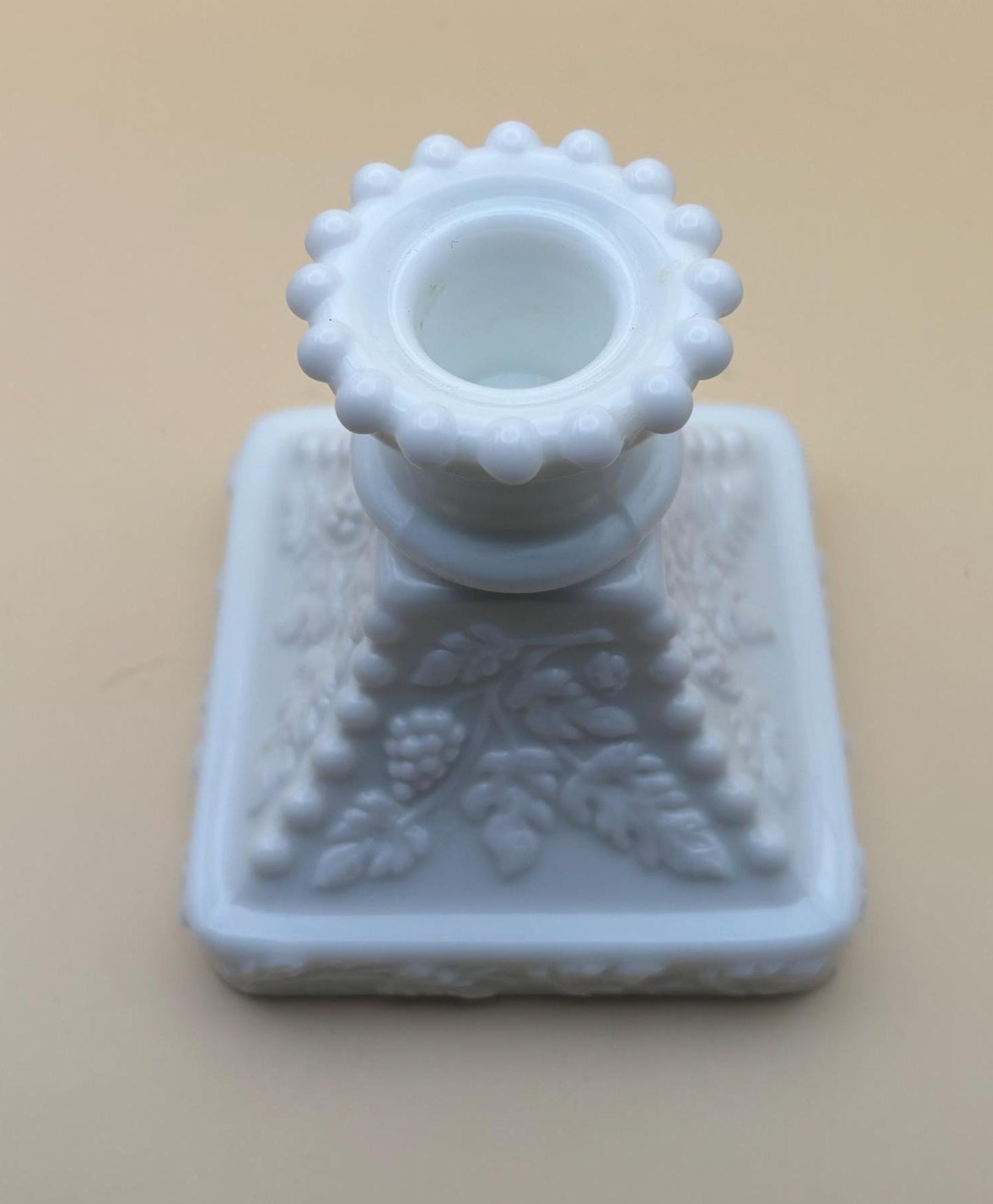 Vintage Westmoreland Beaded Grape Candle Stick Holder Lover Antiques and Vintage