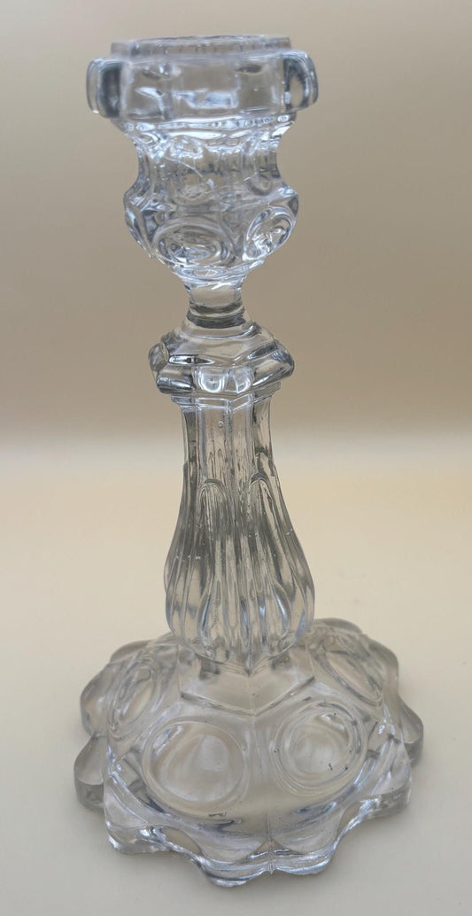Vintage Crystal Glass Candle Holder Lover Antiques and Vintage