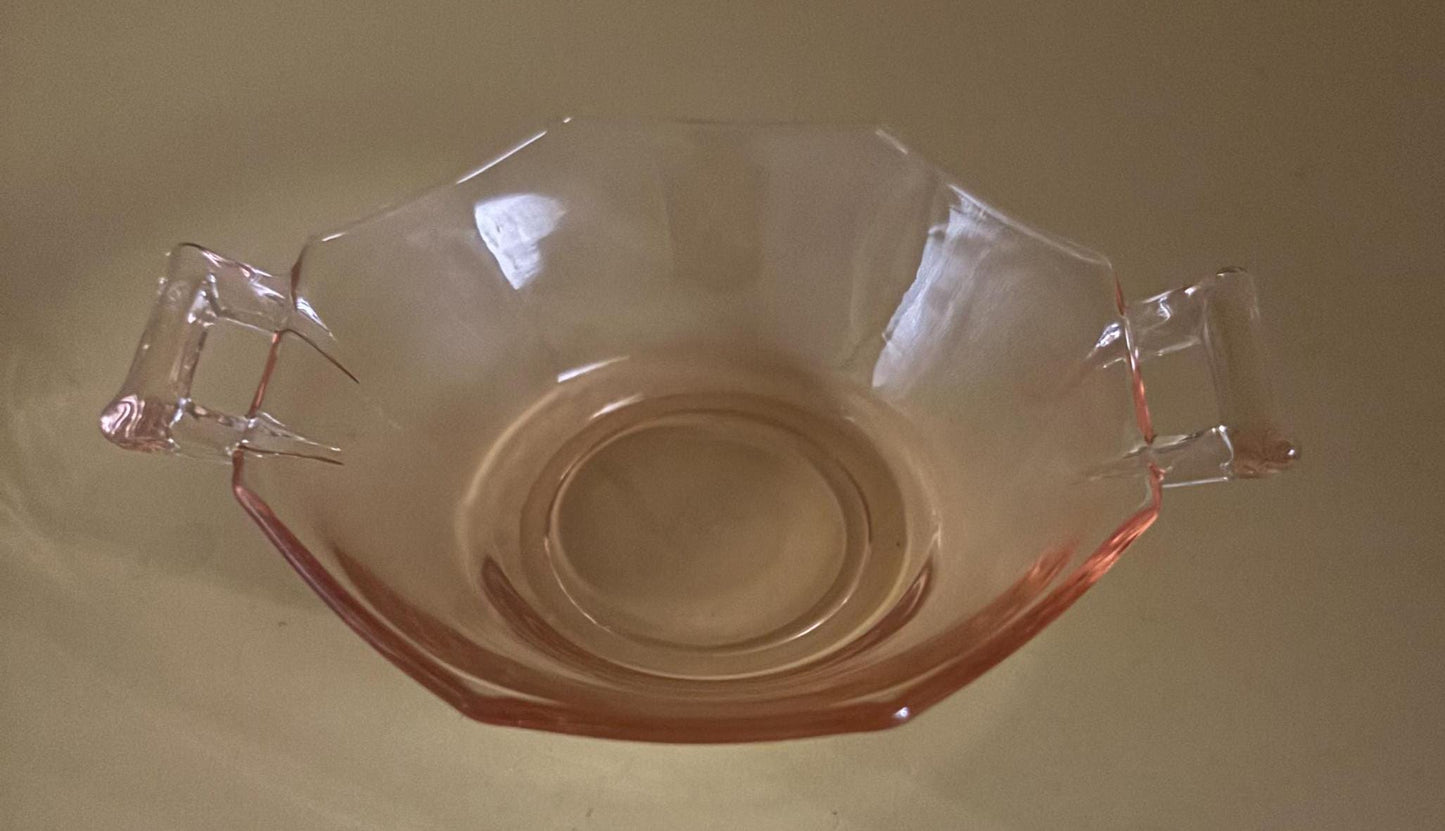 Antique Heisey Pink Glass Small Nut or Candy Dishes Set of 2 Pink Glass with Handles Lover Antiques and Vintage