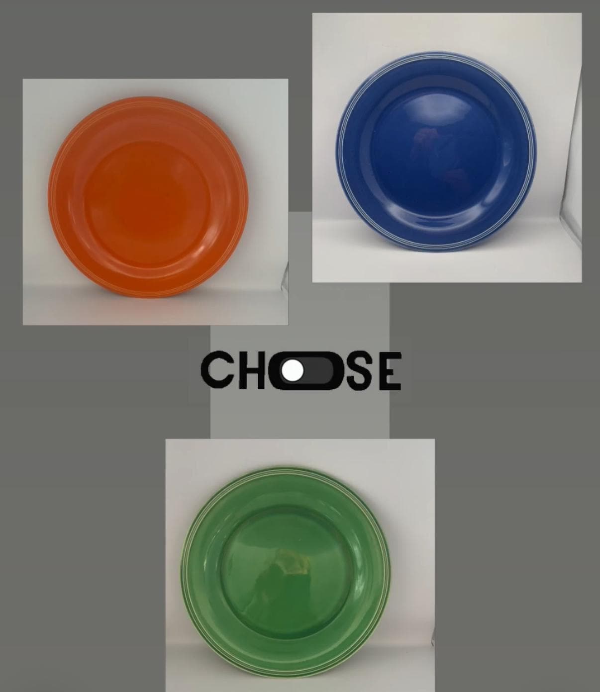Edwin M. Knowles Dinner Plate, CHOOSE Green, Blue or Orange, Lover Antiques Vintage