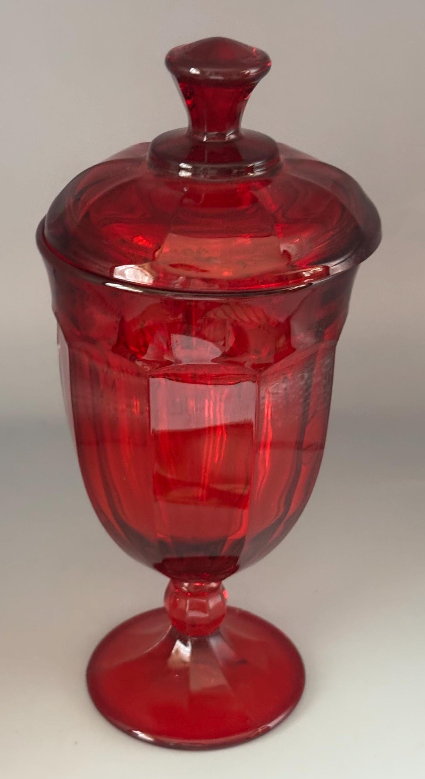Viking Glass Ruby Red 40th Anniversary Glass Covered Candy Dish Lover Antiques and Vintage