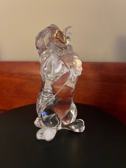 Vintage Lenox Wise Owl Lead Crystal Glass Figurine, Lenox Disney Owl, 24kt Guilding, Lover Antiques and Vintage