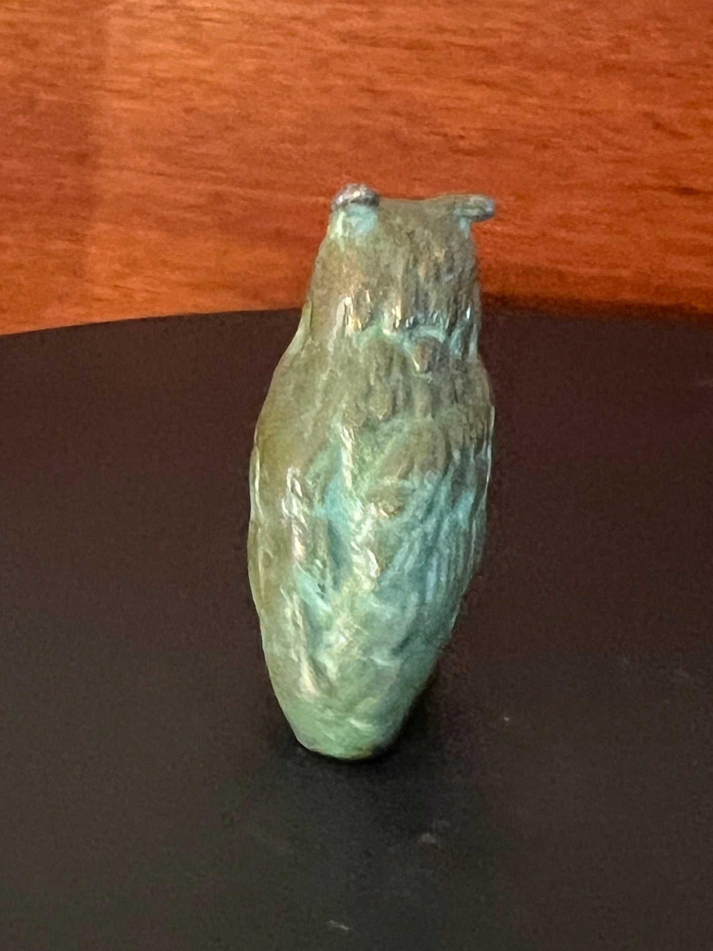 Antique Bronze Mini Owl Figurine, with Original Patina, Old Owl Figure, Lover Antiques and Vintage