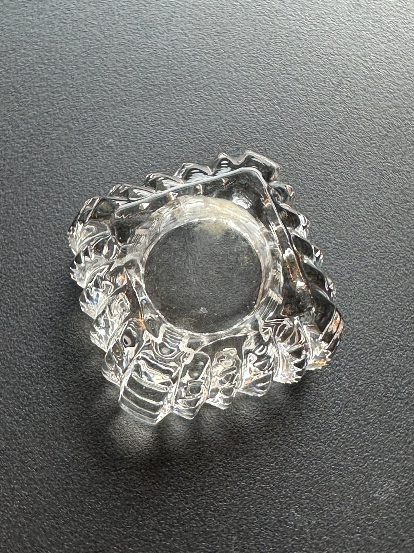 Vintage Clear Cut Crystal Glass Dish: Square Toothpick Holder, Sugar Dish