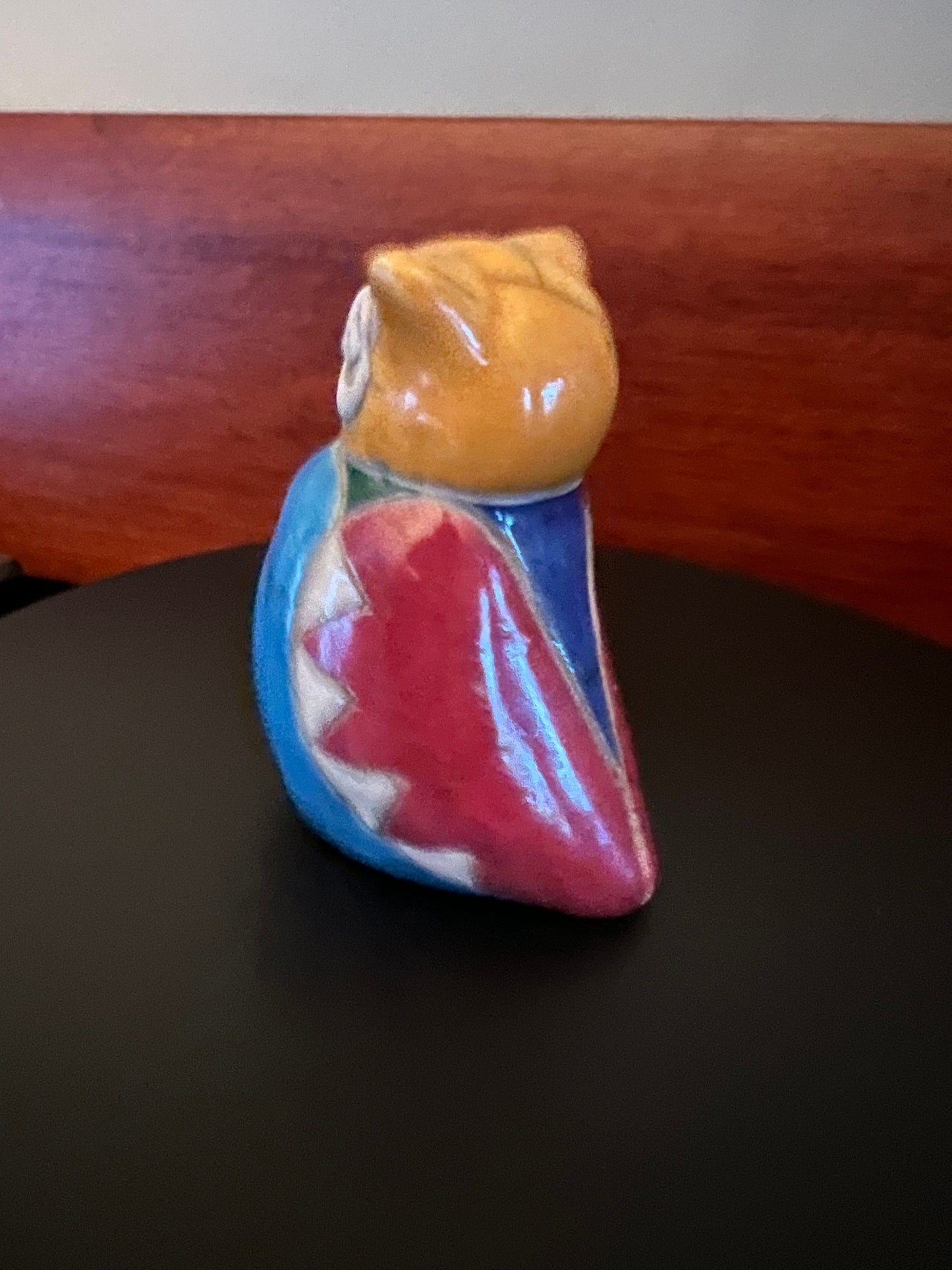 Vintage Mosaic Pottery Owl Figurine, Hand Made in South Africa
