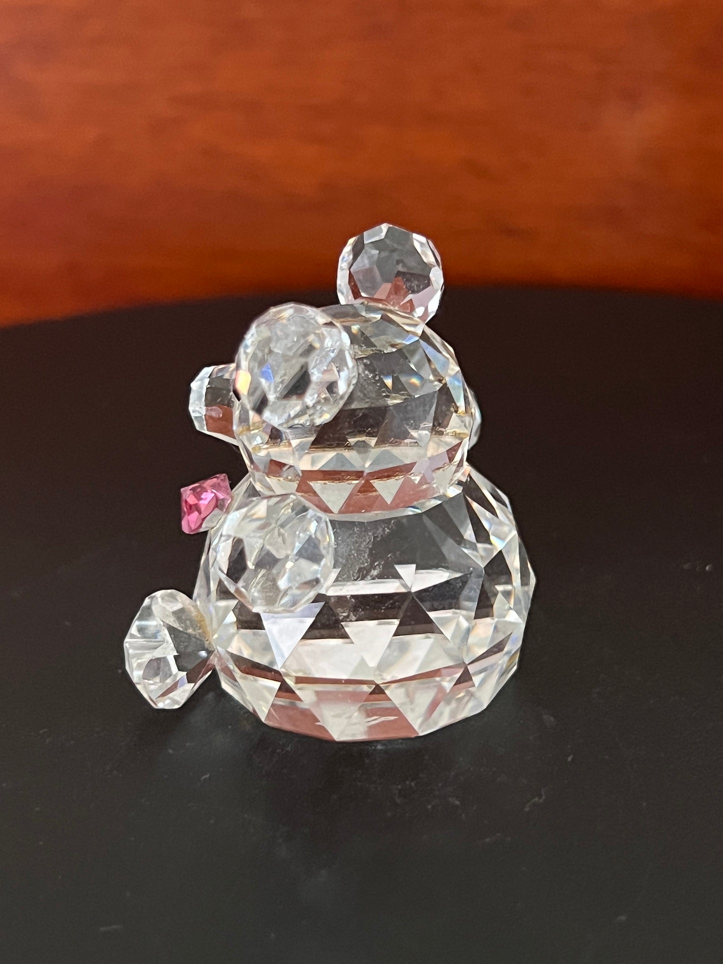 Swarovski Crystal Pink Heart Birthday Bear, Princess Mo Mini Color Crystal Figurine Bear Crystal Figurine, Swarovski Bear Woodland Animals