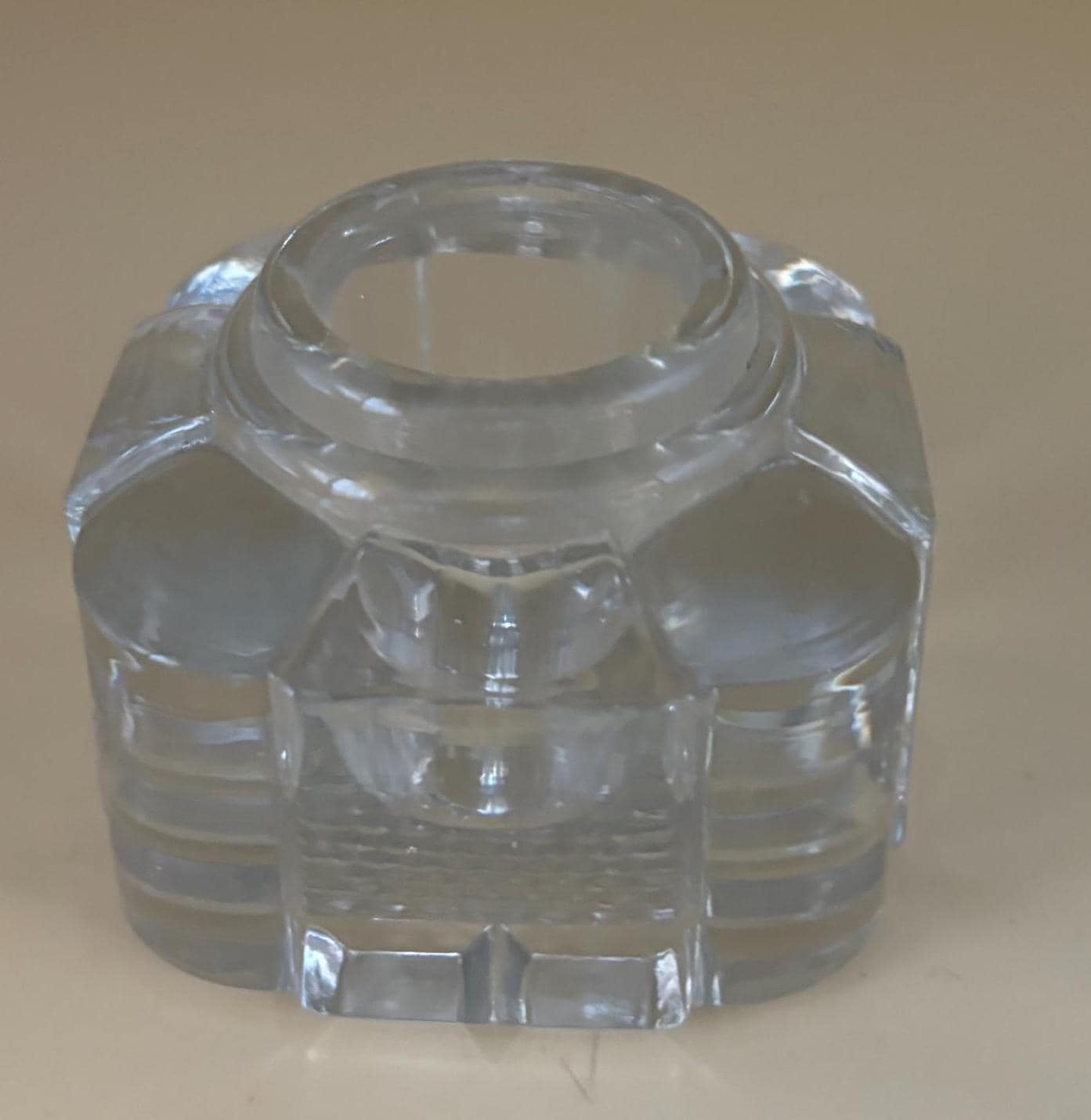 Antique Glass Ink Well Inkwell Glass Art Vanity Jar Dish Container Lover Antiques and Vintage