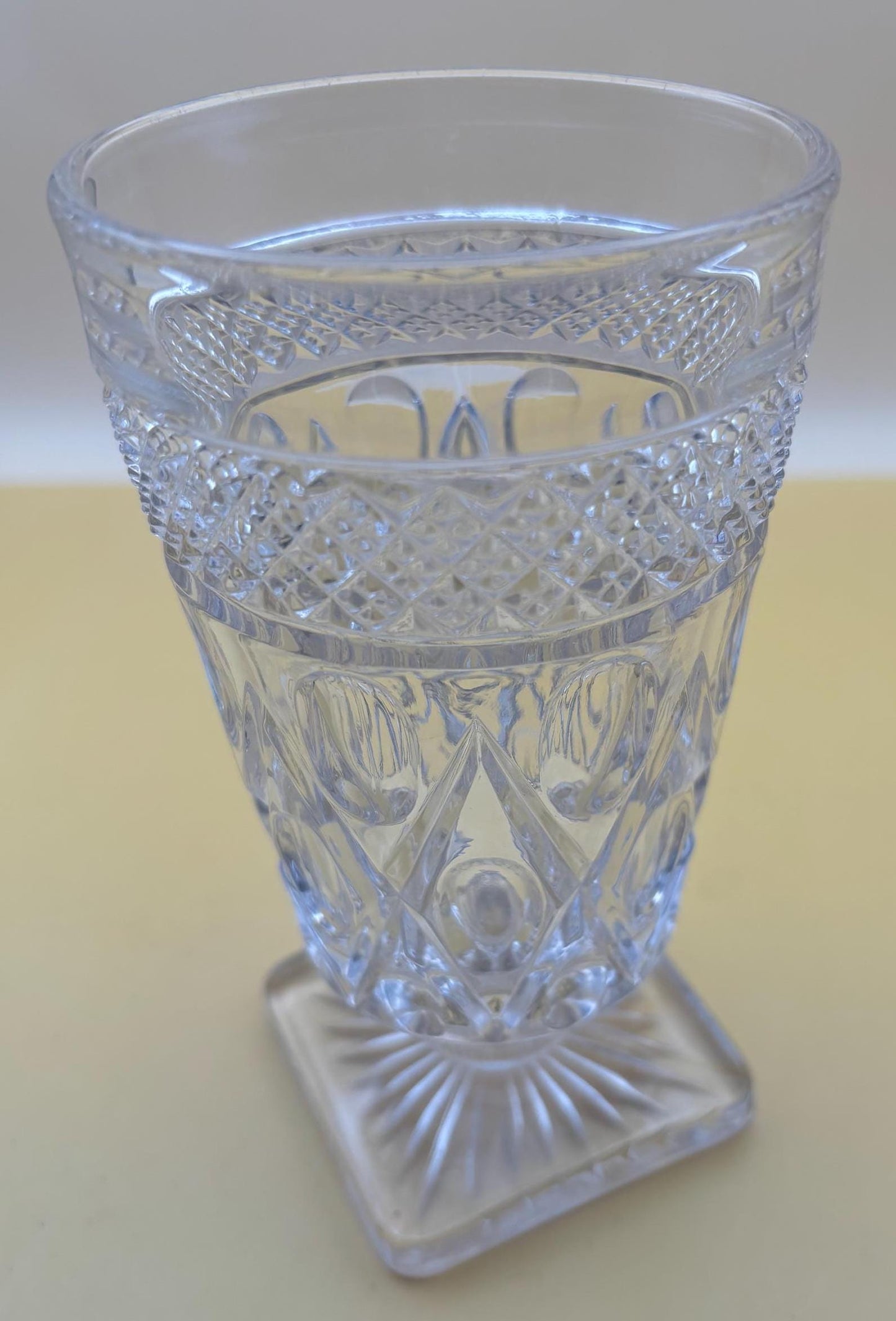 Antique Imperial Glass Cape Cod Glass Footed Compote Pressed Water Glass Square Bottom Lover Antiques and Vintage