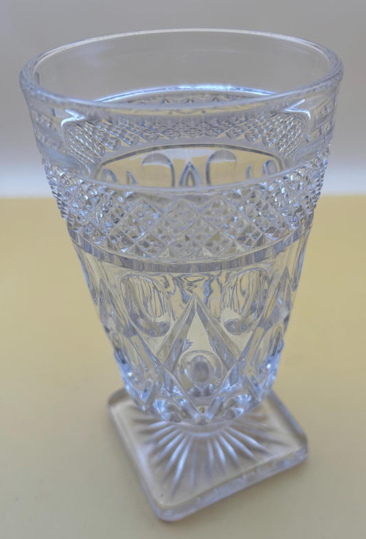 Antique Imperial Glass Cape Cod Glass Footed Compote Pressed Water Glass Square Bottom Lover Antiques and Vintage
