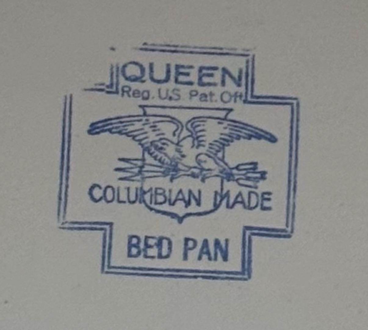 Antique Enamel and Porcelain Queen Columbian Made Bed Pan Planter Home Decor Lover Antiques