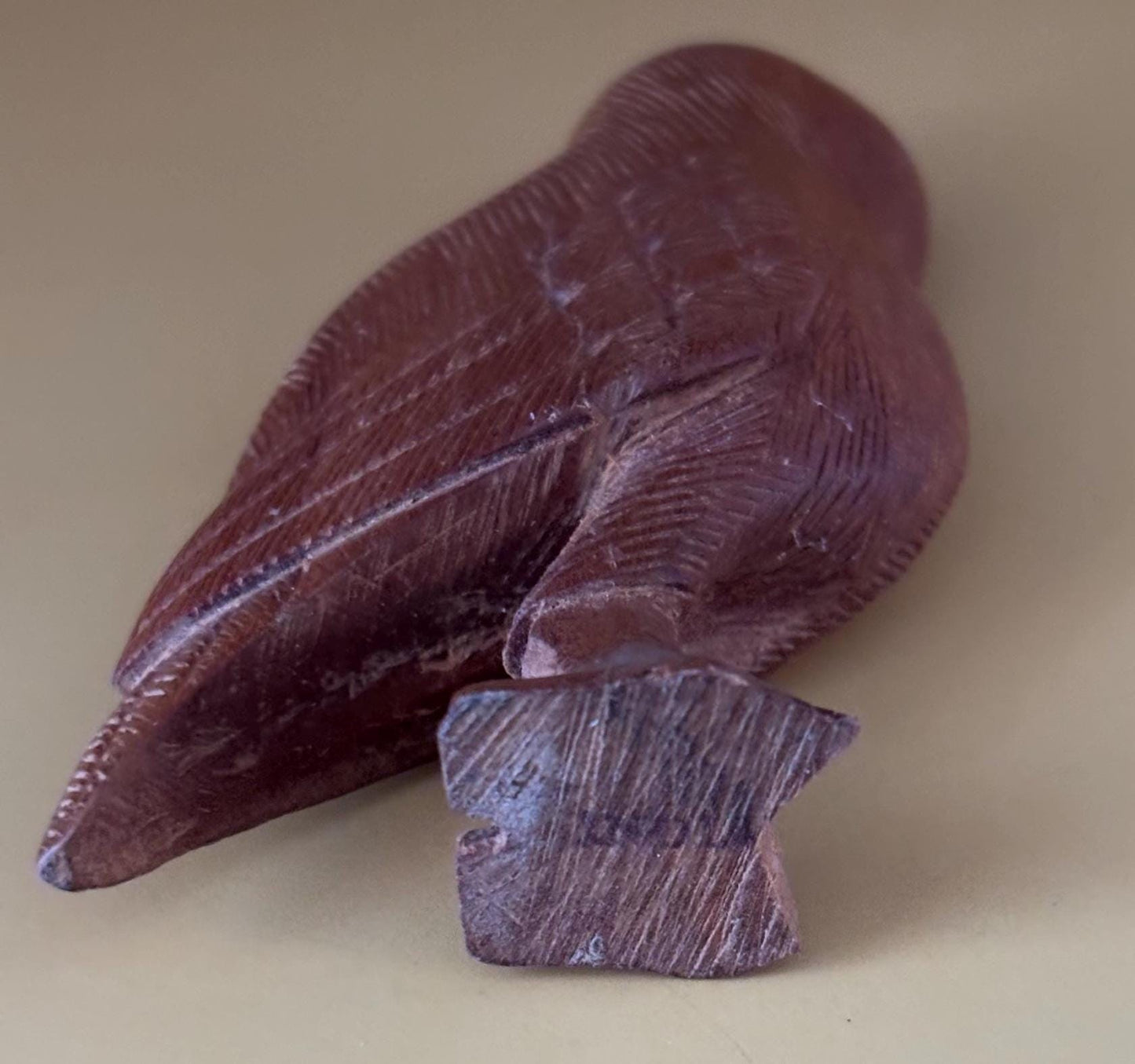 Hand Carved Owl Figurine, Indian Rosewood From India, Sheesham Wood Art