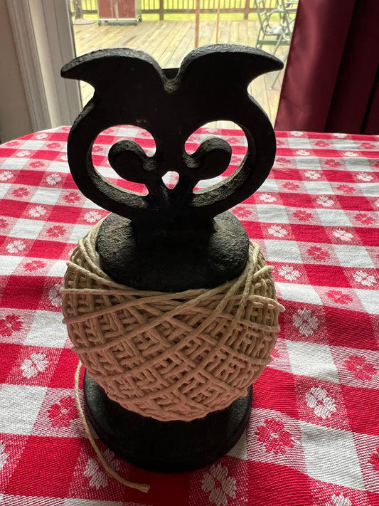 Vintage Owl Cast Iron String Yarn Holder, R. Welch Design, Victor England, String Stand, Lover Antiques and Vintage