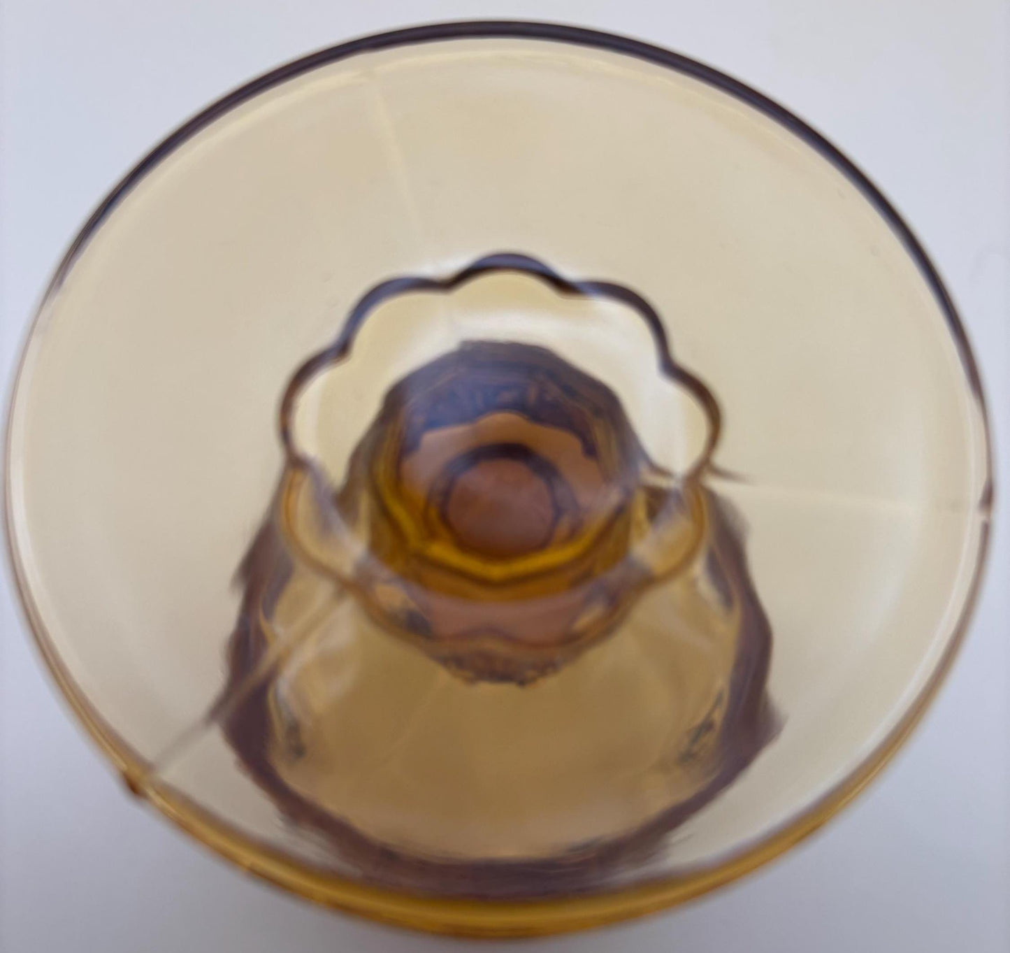 LG Wright Glass Co Daisy & Cube Amber Goblet, Lover Antiques and Vintage