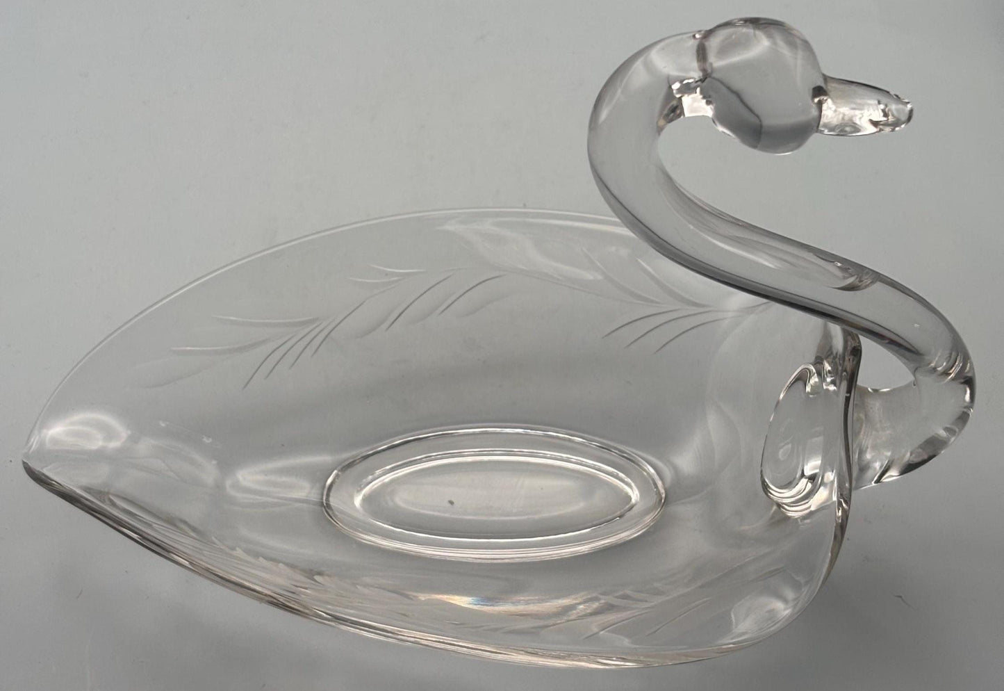 Vintage Swan Candy Dish Large Glass Trinket Bowl Lover Antiques and Vintage