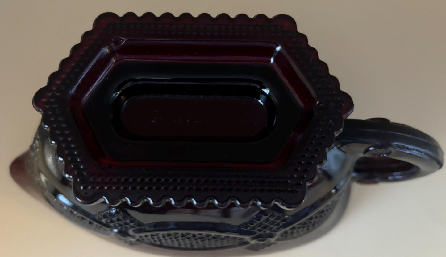 Avon Cape Cod Gravy Boat Dish Bowl Ruby Red Glass Lover Antiques and Vintage