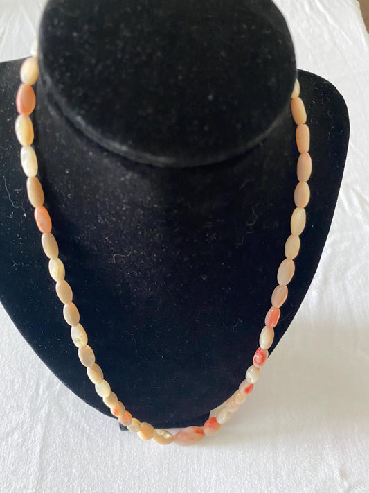Vintage Pink Opal Style Beaded Necklace