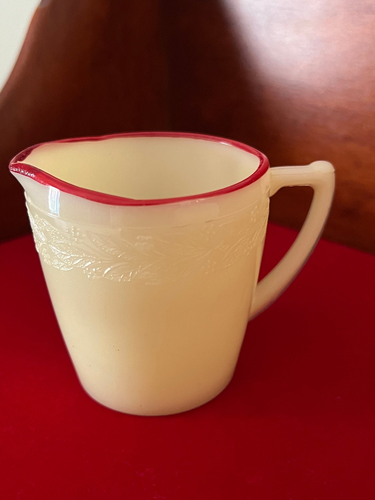Vintage Uranium Glass Creamer Server by McKee Glass Children’s Tea Set Laurel Red Trim Lover Antiques and Vintage