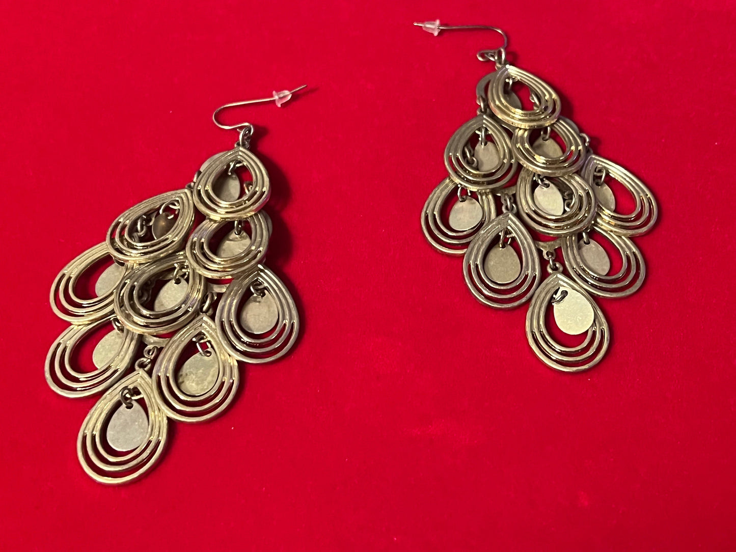 Vintage Multi Tiered Dangle Earrings, Gold Toned Earrings, 4” long cha cha earrings, Lover Antiques and Vintage