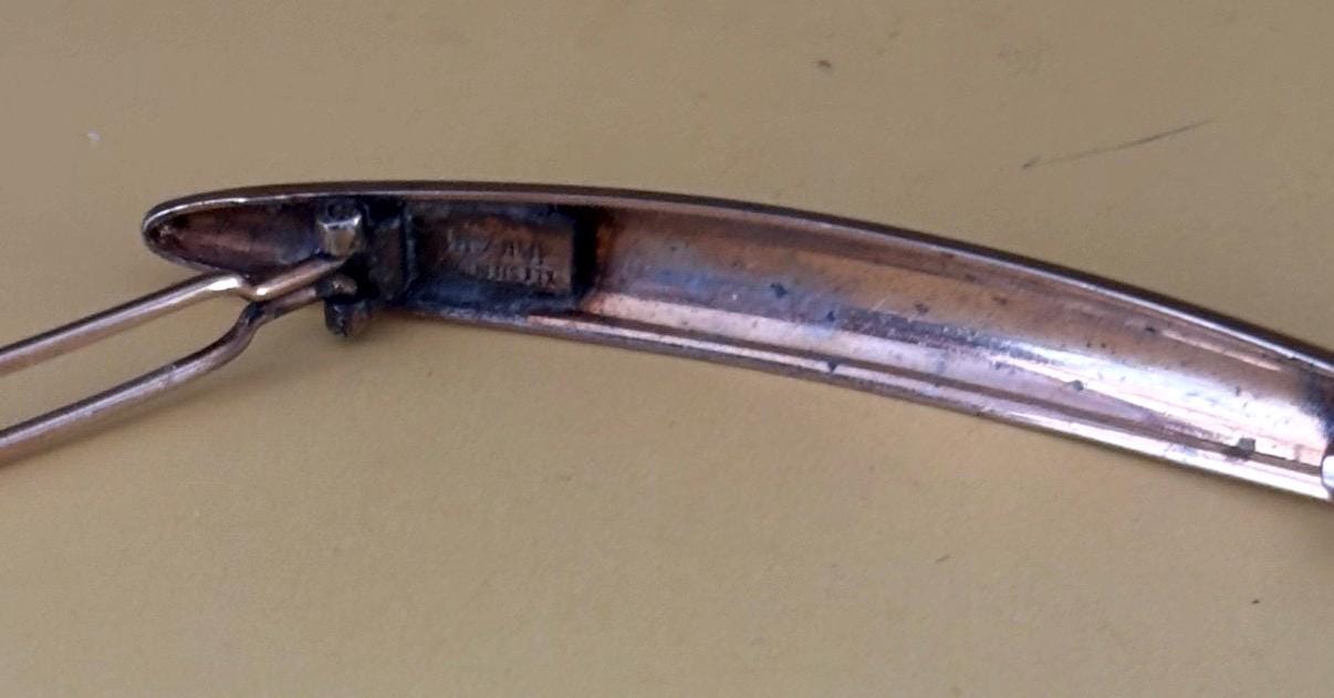 Sterling Silver Trifari Hair Clip, Marked Patent Pending Circa 1940's