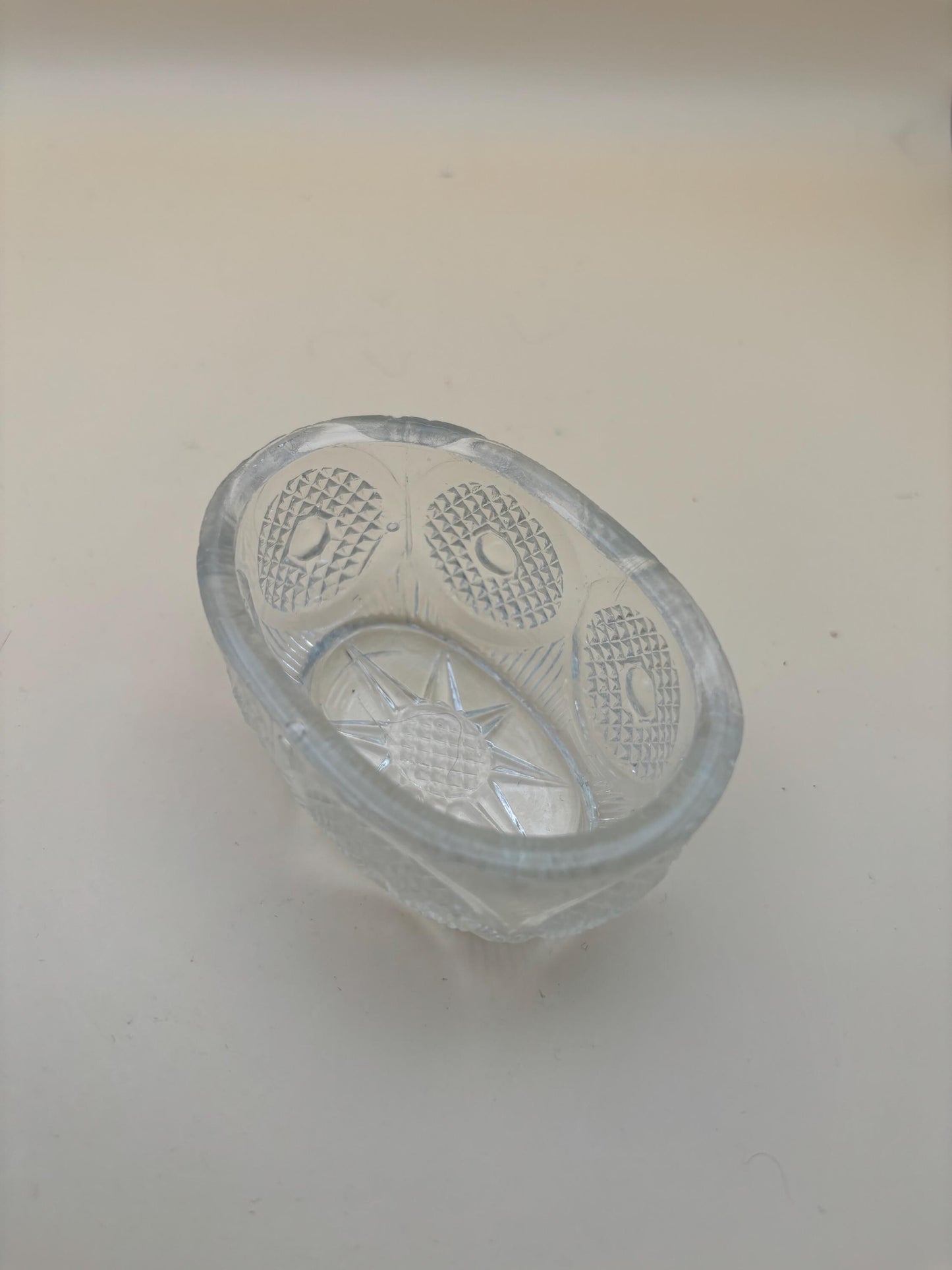 Vintage Small Crystal Bowl with Sunburst Design on Bottom Lover Antiques and Vintage