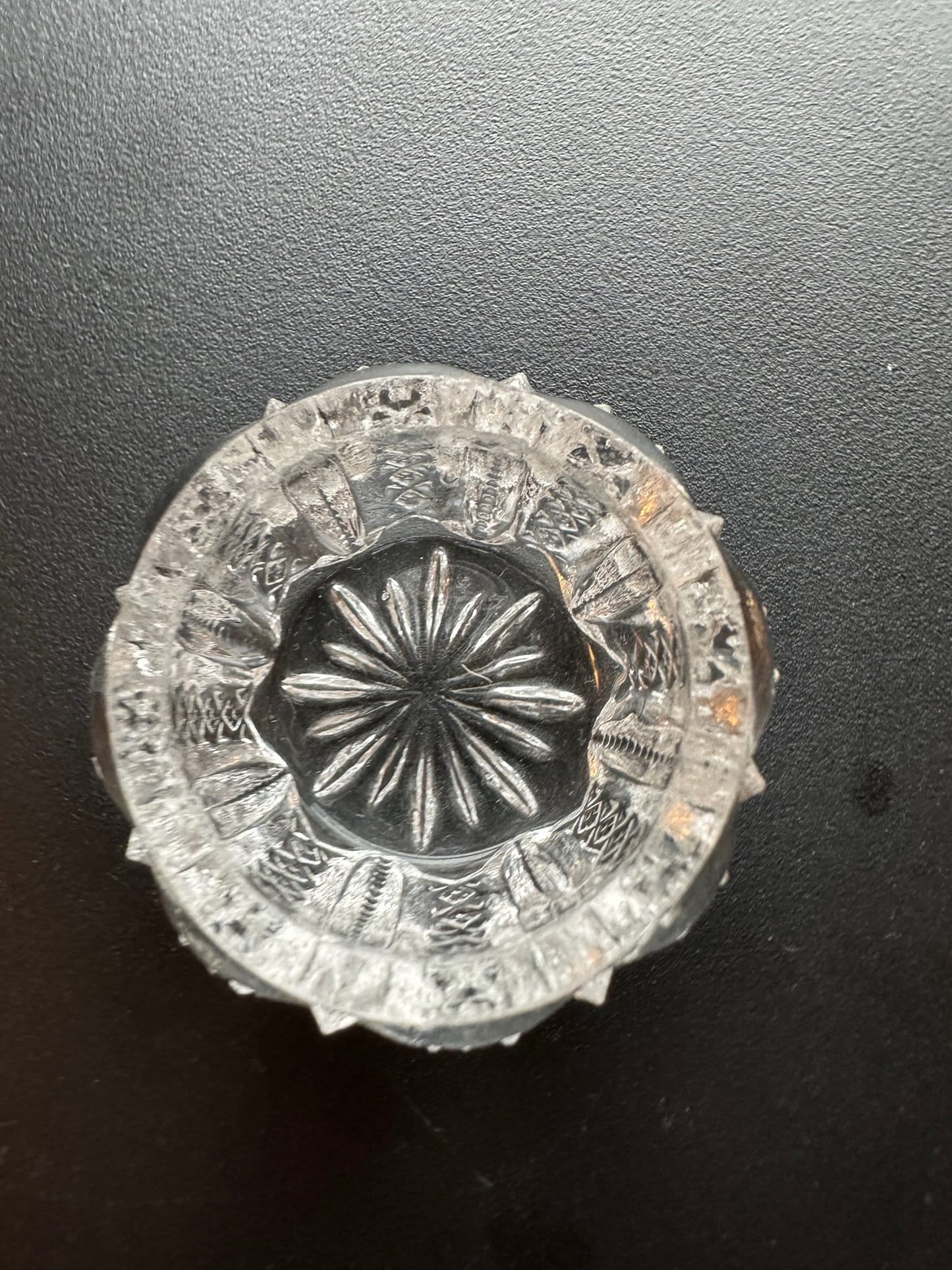 Vintage Clear Cut Crystal Sugar Dish: 1930s Glass Container