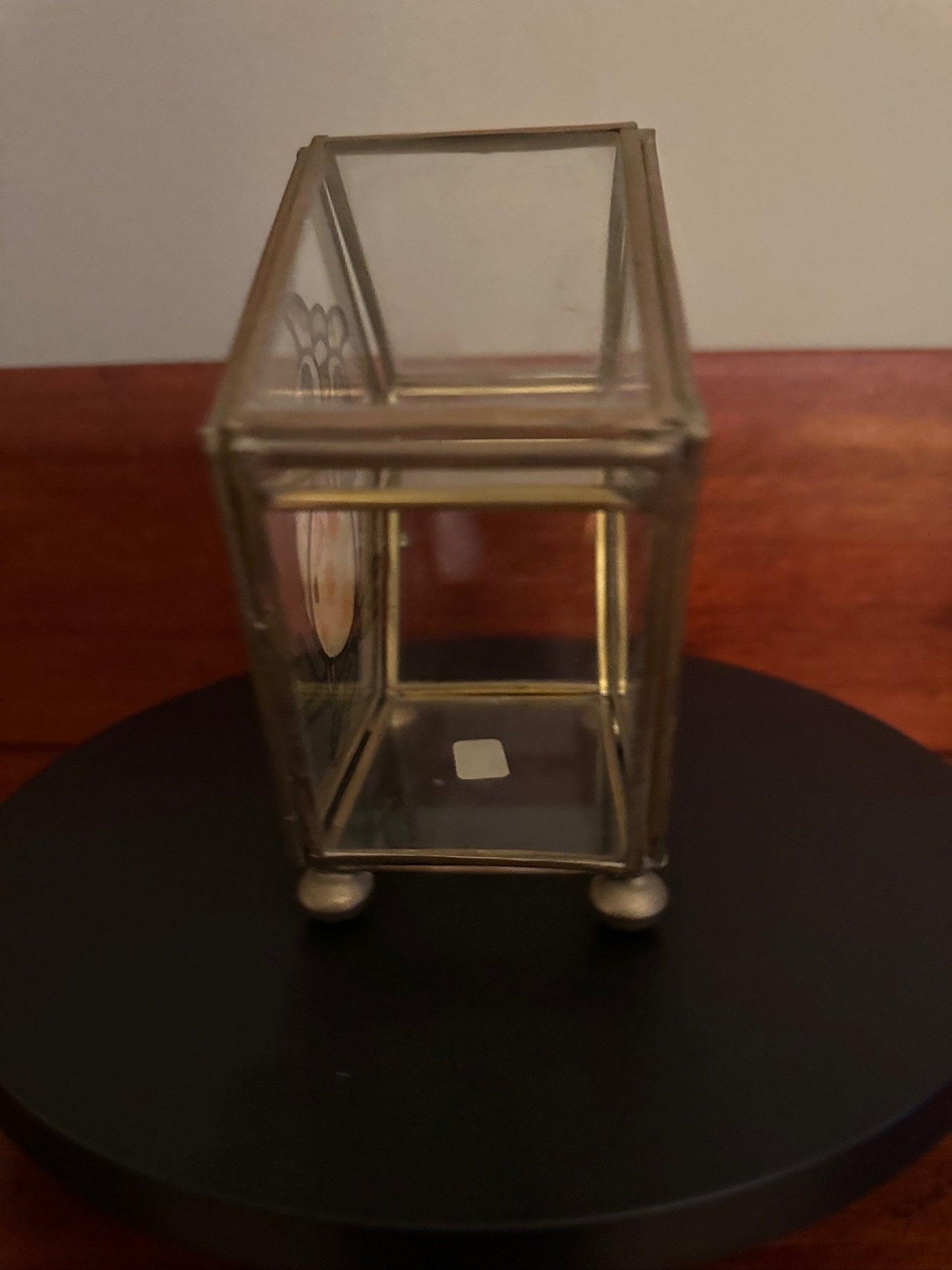 Vintage Stained Glass Owl Trinket Box: Brass & Glass