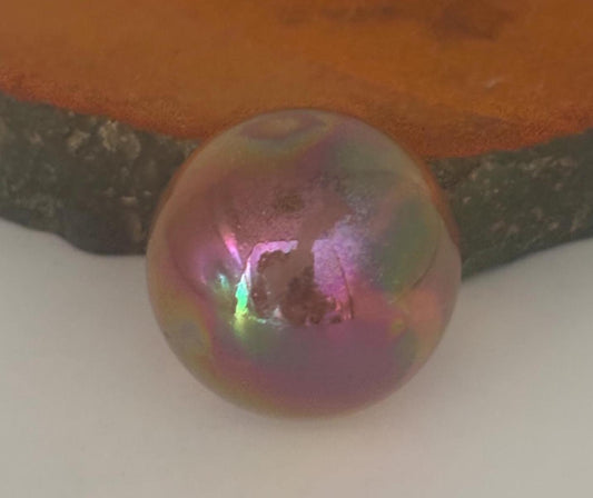Rainbow Aura Ocean Jasper Paperweight Sphere Crystal Healing Stone Unique Desk Decor