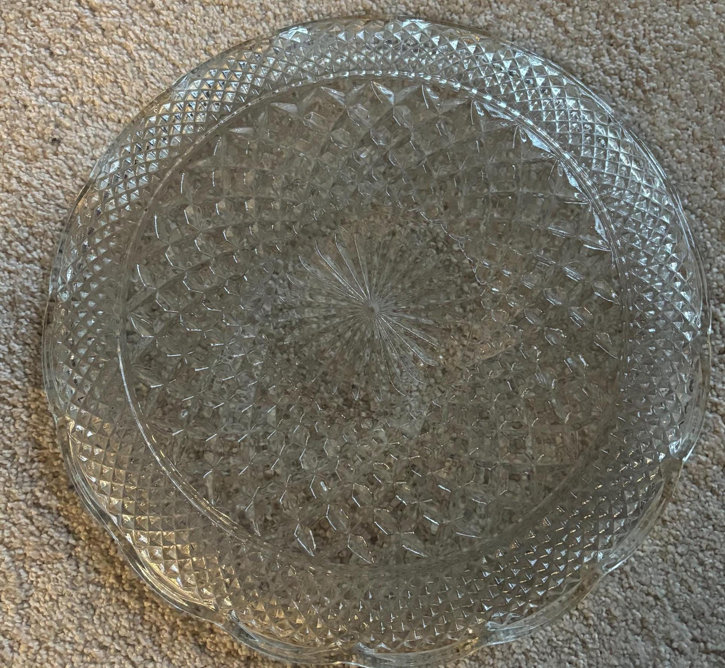 Vintage Large Crystal Serving Platter Glass Serving Trays Wexford Design Lover Antiques and Vintage