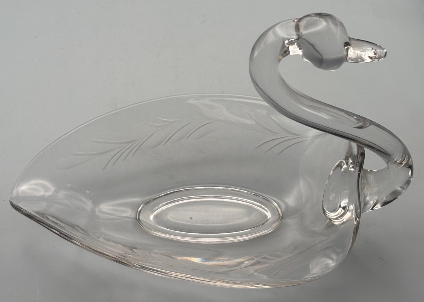 Vintage Swan Candy Dish Large Glass Trinket Bowl Lover Antiques and Vintage