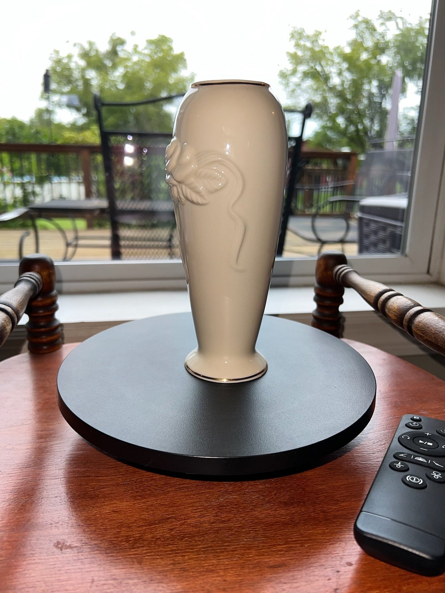 Vintage Lenox Rose Blossom Vase: Cream Porcelain with 24K Gold