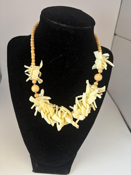 Vintage Southwestern Mother of Pearl Shell Fringe Necklace Statement Jewelry Lover Antiques and Vintage