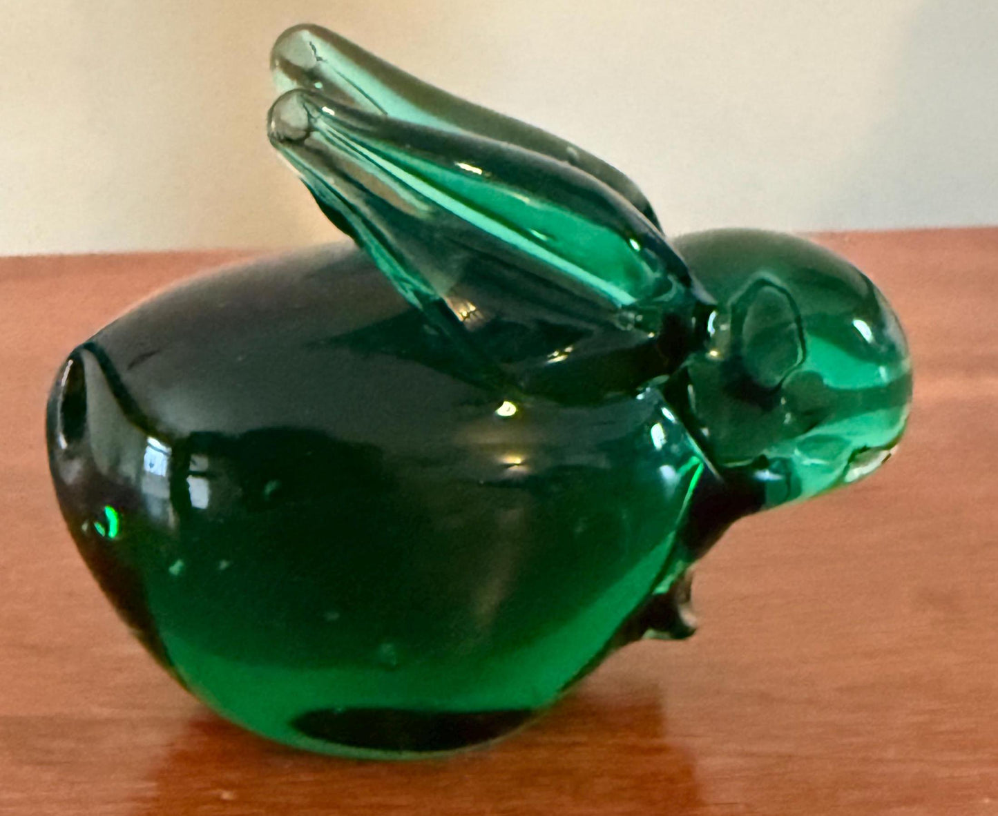 Vintage Fenton Emerald Glass Rabbit Bunny Glass Art Lover Antiques and Vintage