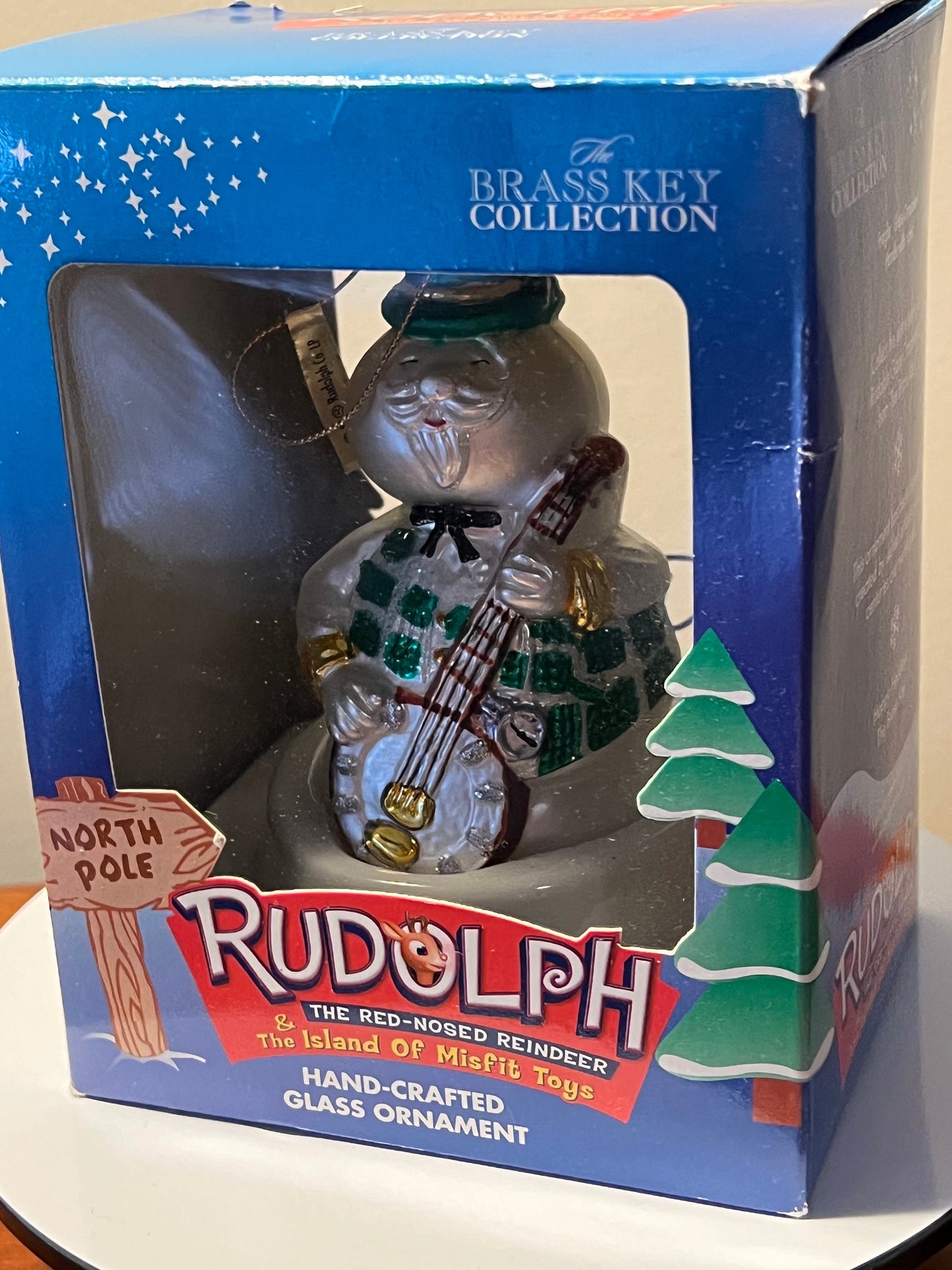 Vintage Sam the Snowman Ornament: Brass Key Rudolph Reindeer