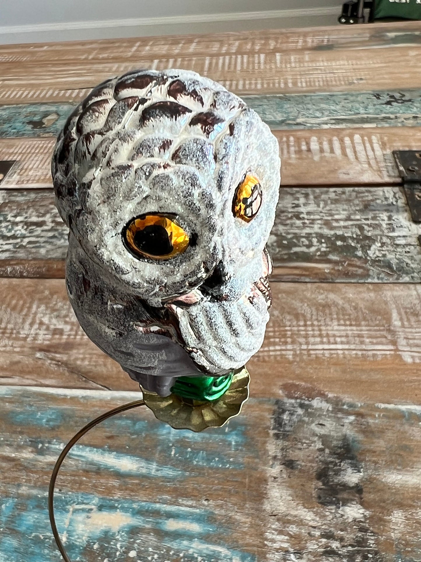 Vintage Owl Ornament, Glass Clip On, Christmas Holiday Retired Ornaments Lover Antiques and Vintage