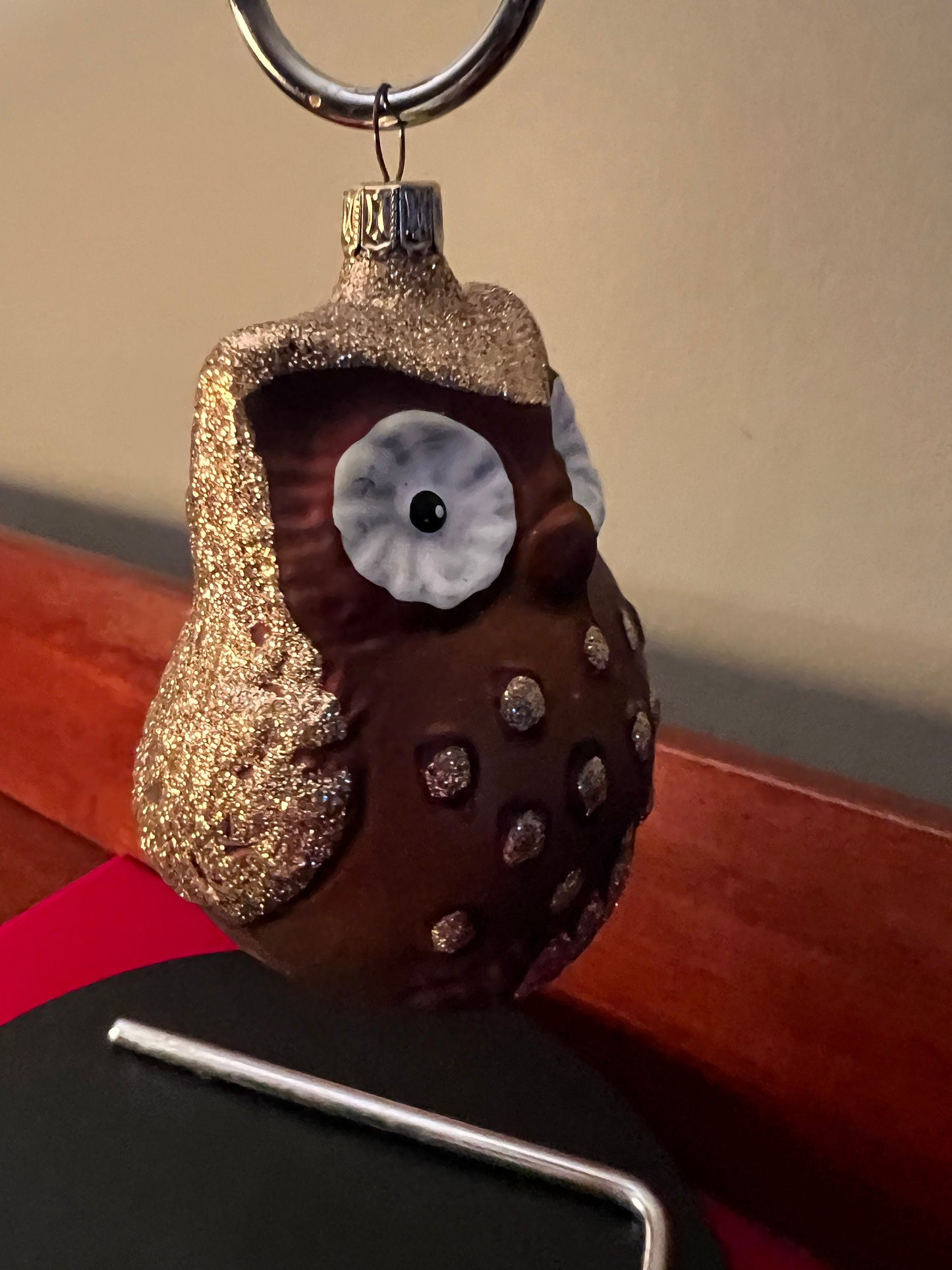 Vintage Hand Blown Glass Owl Ornament: Big Eyes, Made in Germany