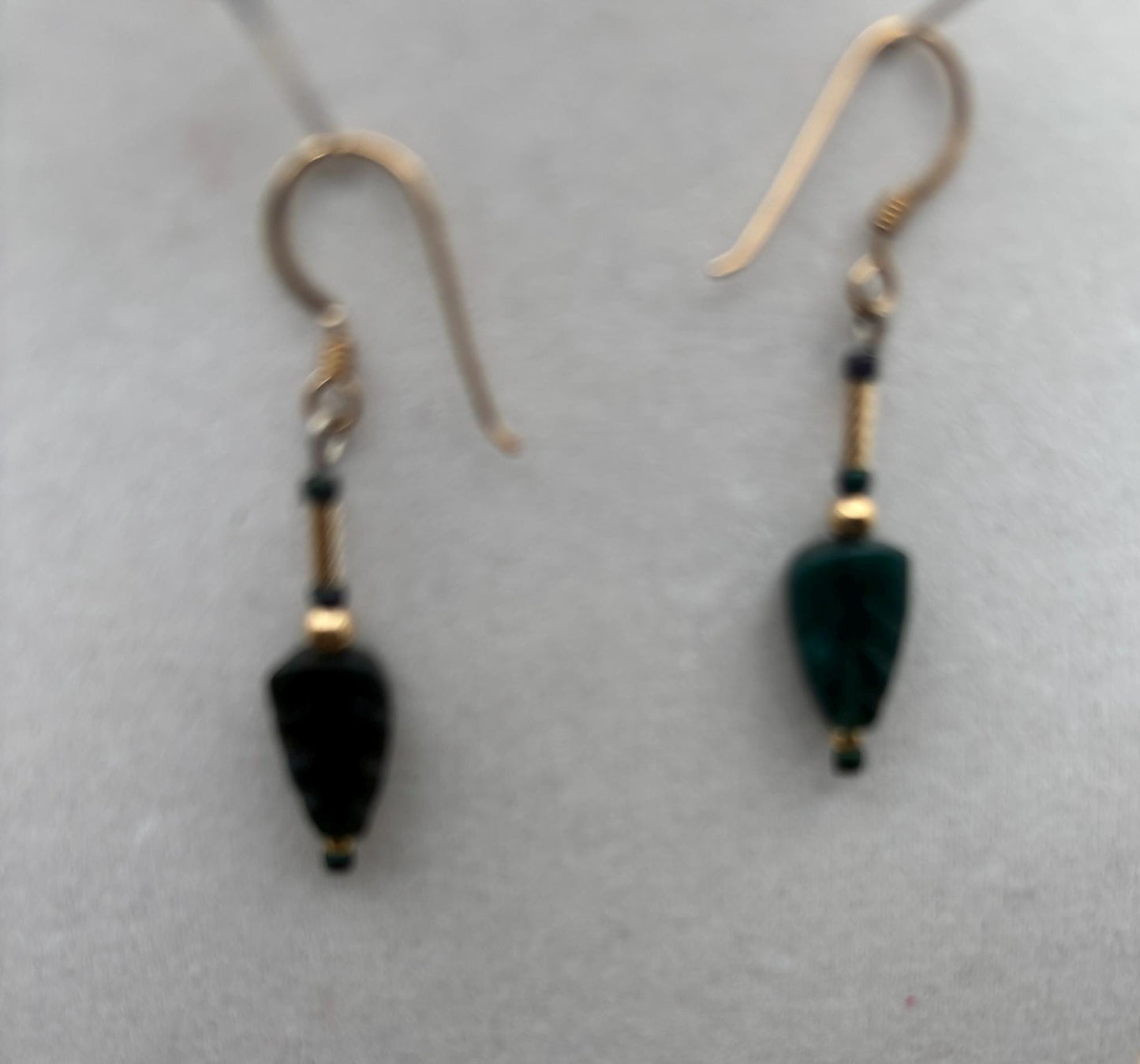 Vintage Dark Jade Earrings Lover Antiques and Vintage