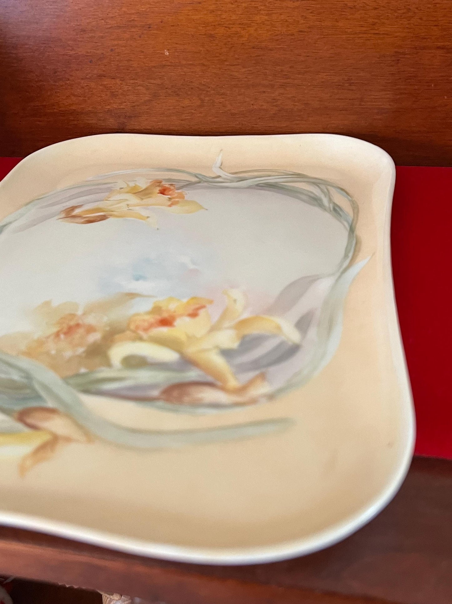 Vintage Limoges of France Porcelain Tray Dish Daffodils Whimsical Stamped Limoges Flowers Design Lover Antiques and Vintage