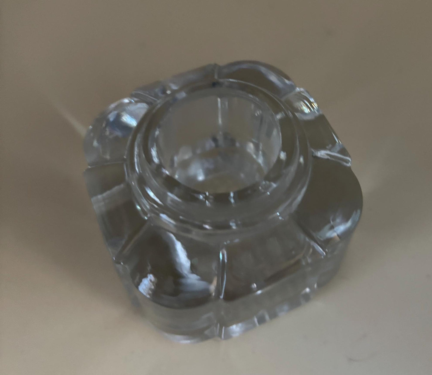 Antique Glass Ink Well Inkwell Glass Art Vanity Jar Dish Container Lover Antiques and Vintage