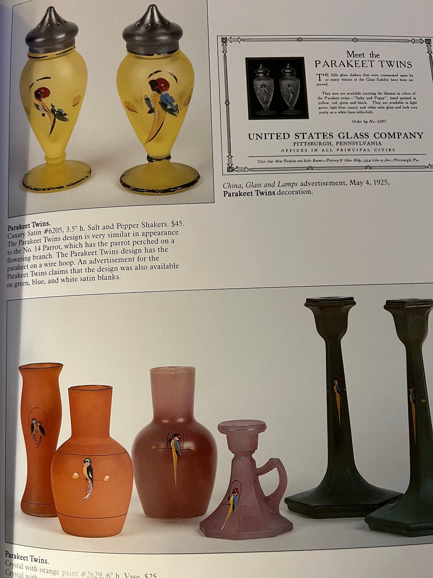 US Glass Company Book: 1920s Satin Glass & Lamps, Tiffin Collectors Club