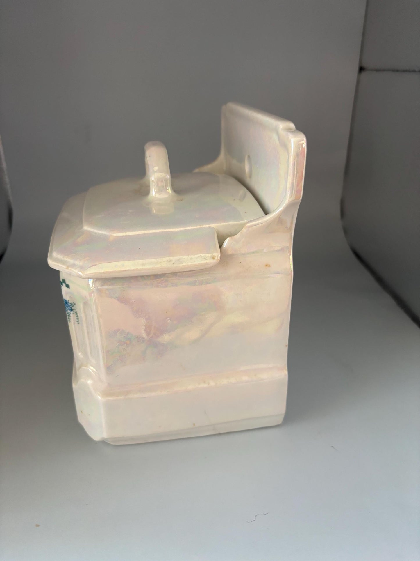 Mepoco Germany Lusterware Salt Box, Lover Antiques and Vintage