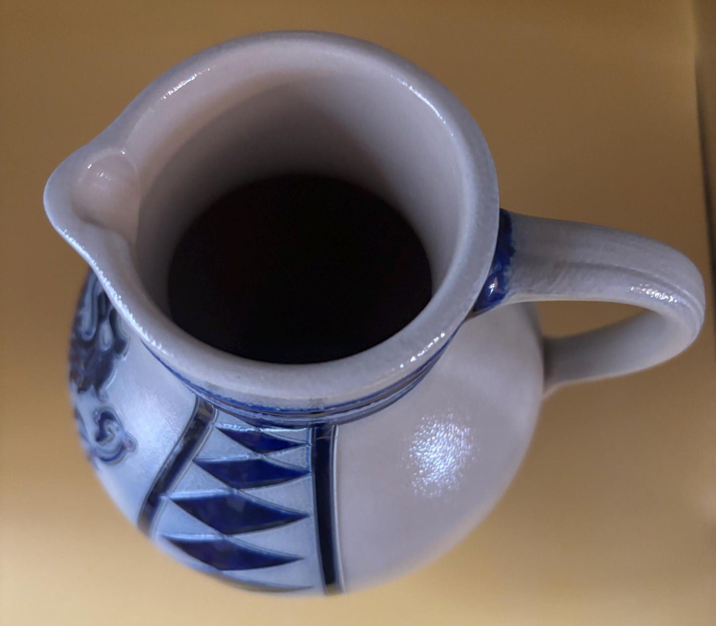 Antique Merkelbach Salt Glazed Westerwald Ceramic Pitcher and 3 Cups Pottery with Cobalt Blue Made In Germany Lover Antiques Vintage