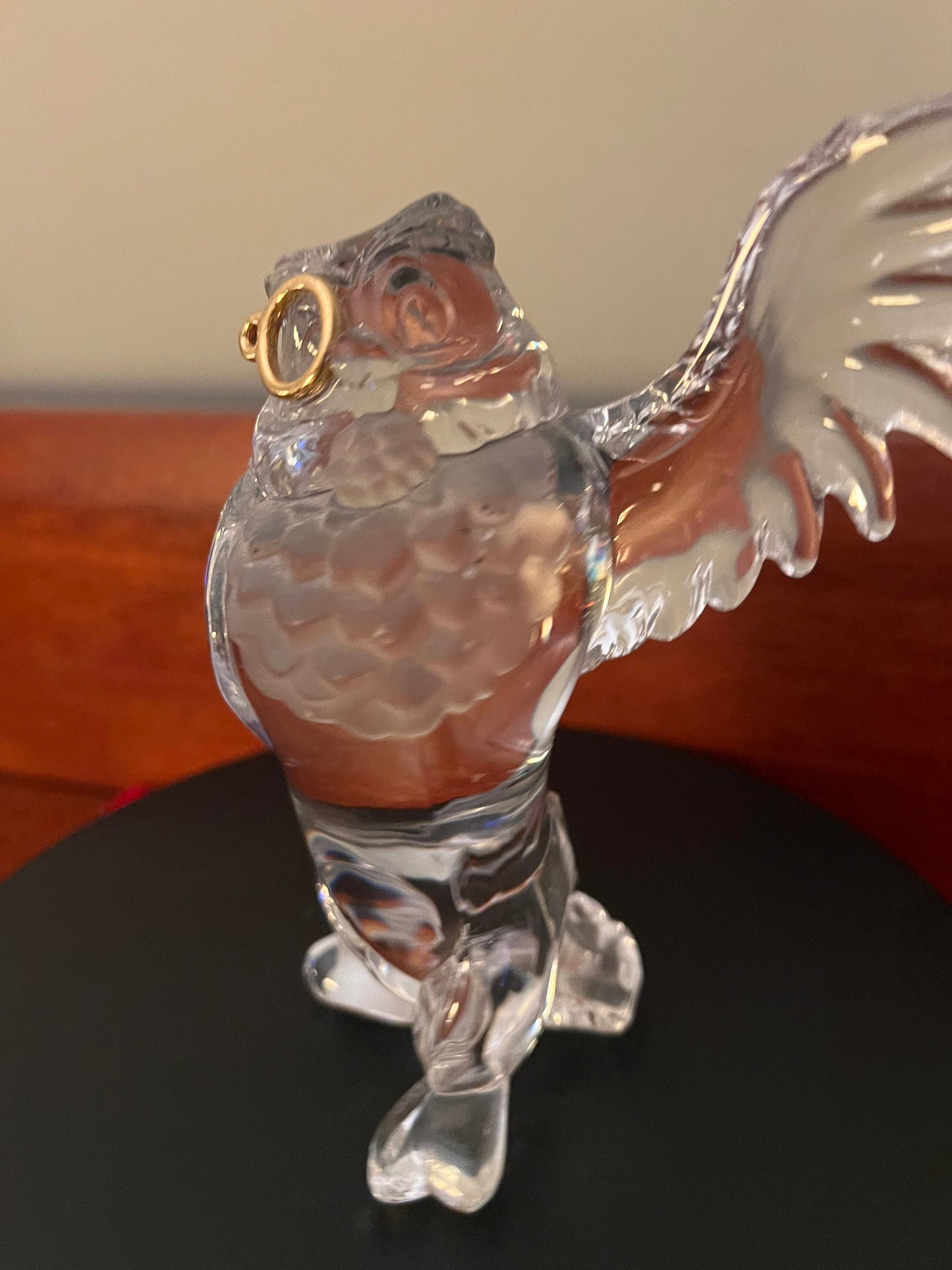 Vintage Lenox Wise Owl Lead Crystal Glass Figurine, Lenox Disney Owl, 24kt Guilding, Lover Antiques and Vintage