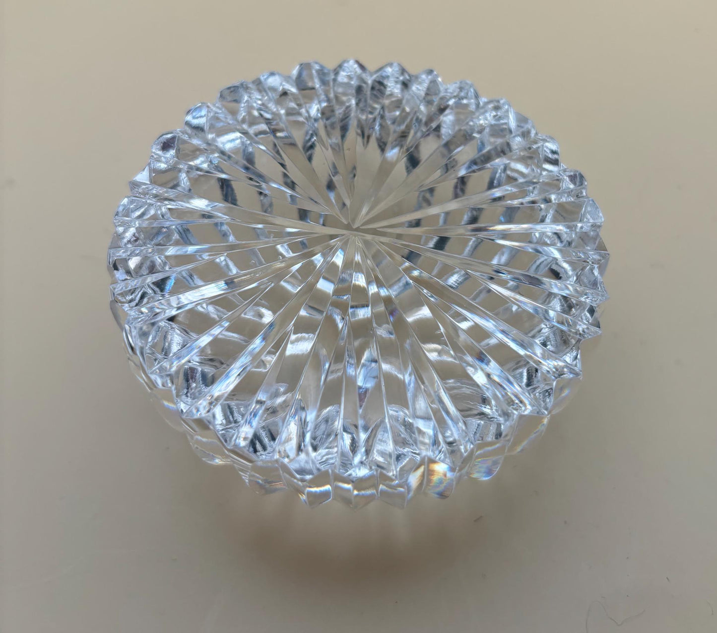 Vintage Lead Glass Crystal Glass Paperweight Multi-Faceted Crystal Glass Lover Antiques and Vintage