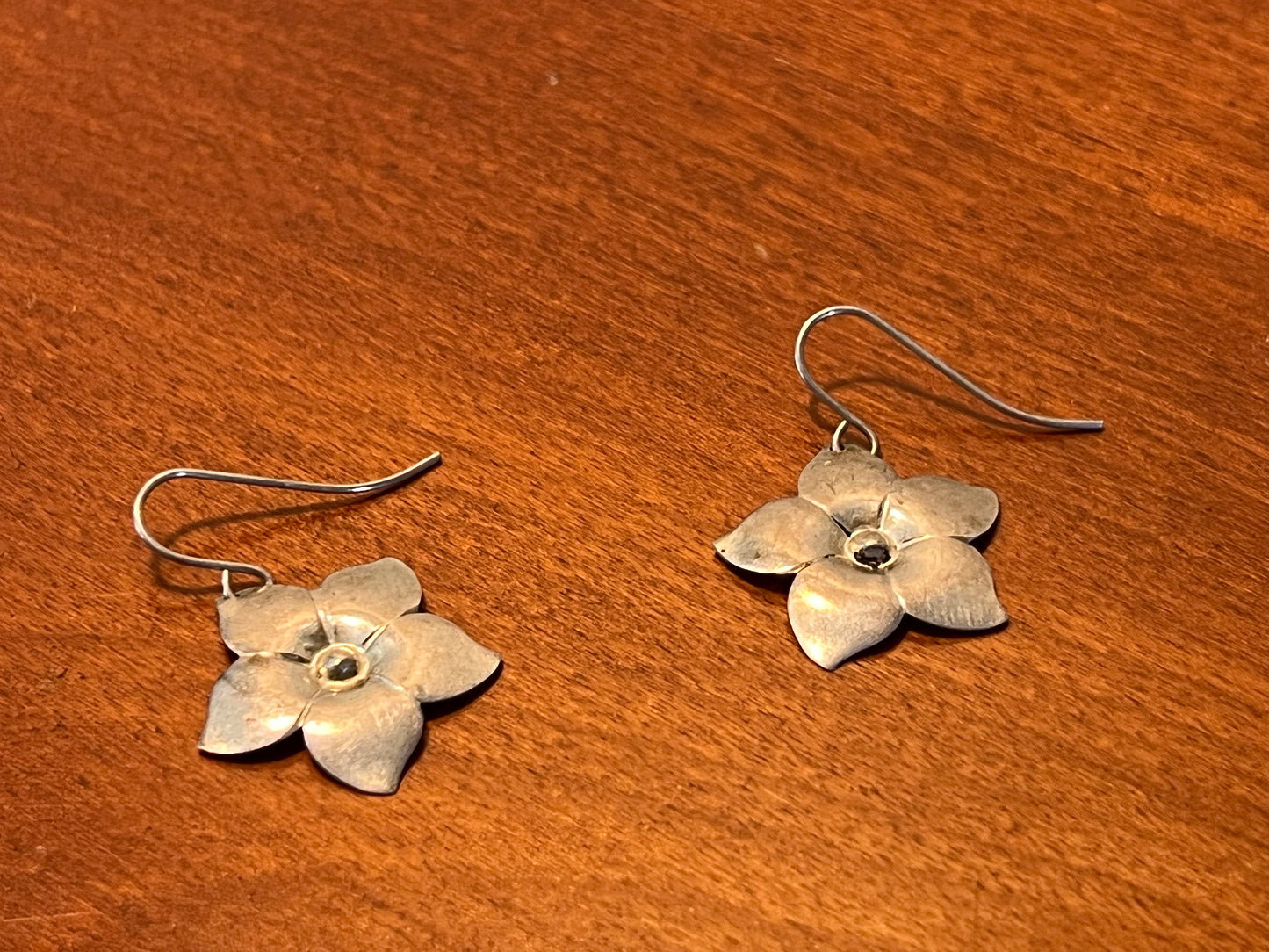 Vintage Sterling Silver Flower Earrings Hook Pierced Earring jewelry flowers