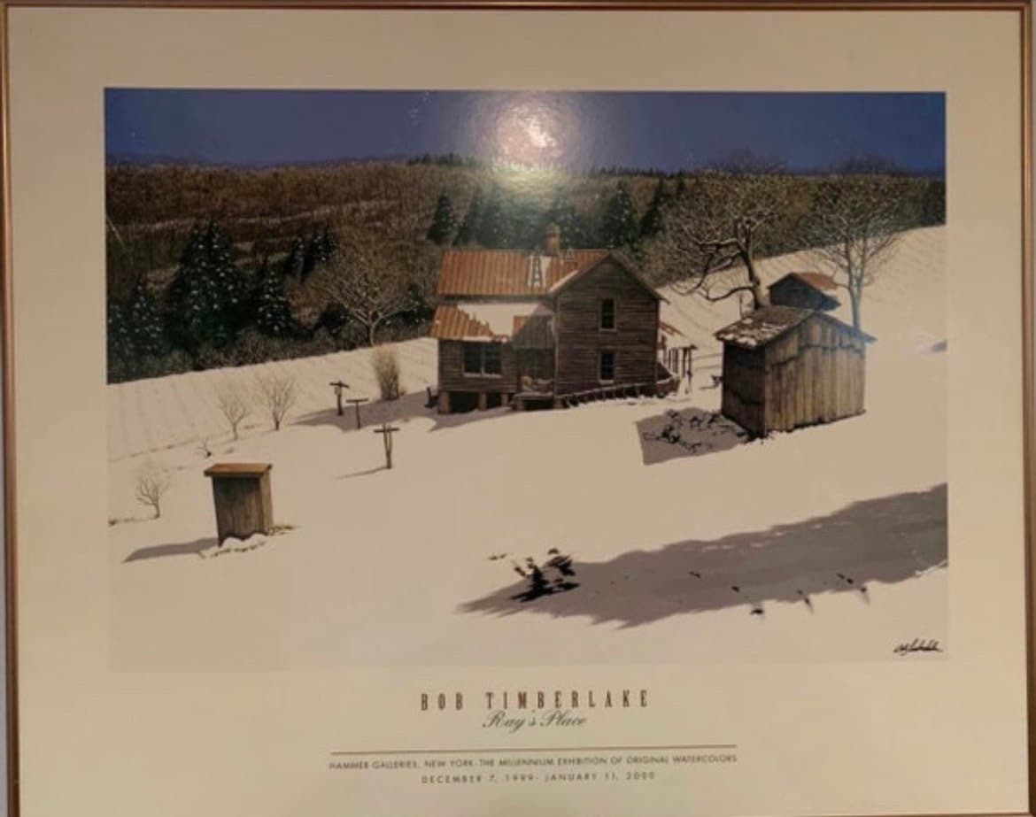 Vintage Bob Timberlake Print Ray’s Place Cabin Shed Outhouse