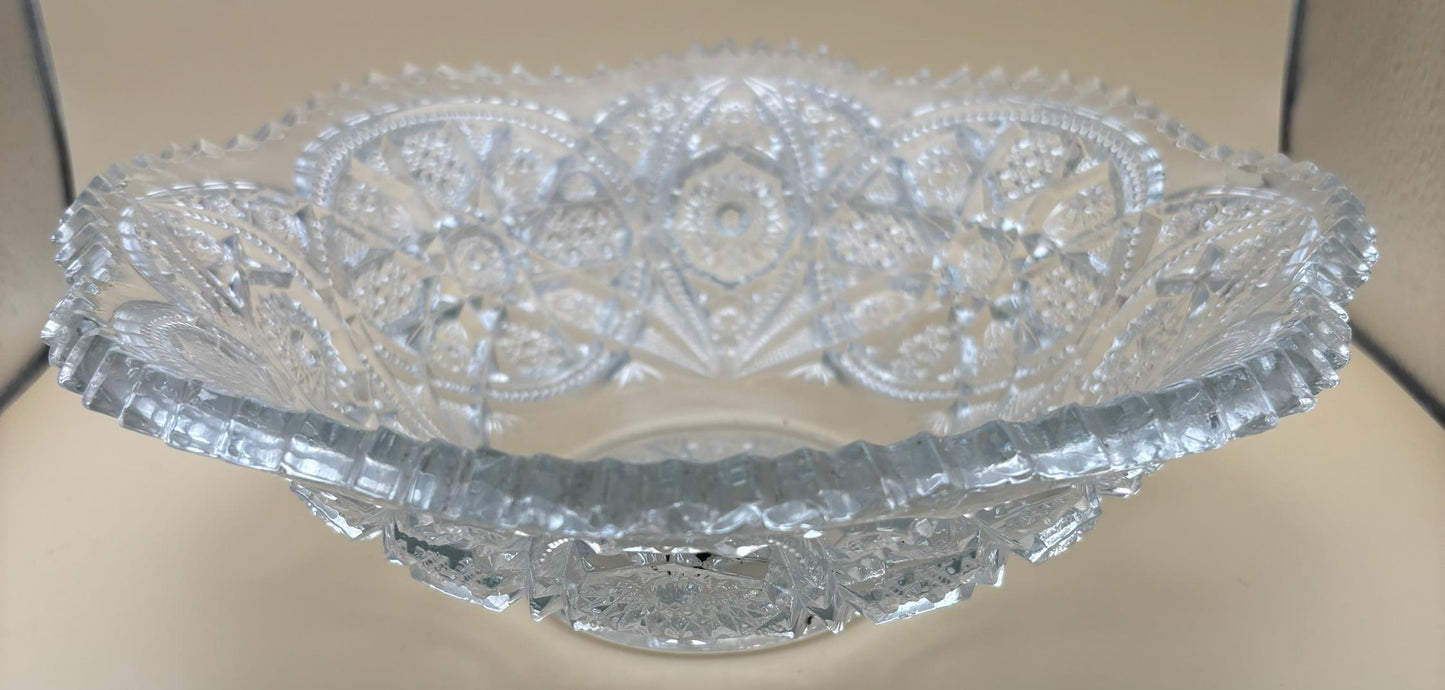 Antique Imperial Glass Wide Bowl Star of David Design Lover Antiques and Vintage
