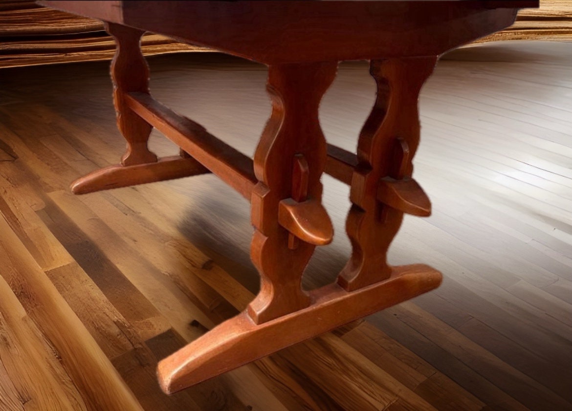 Cushman Brandywine Manor Table No. 7030: Mid Century Double Trestle