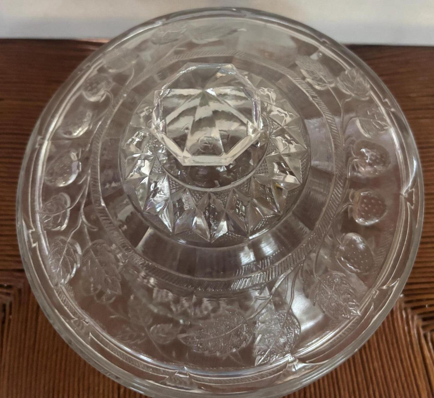 Antique Glass Adorned with Strawberries Glass Covered Dish with Lid Lover Antiques and Vintage